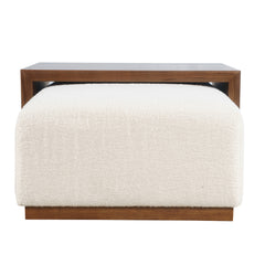 Hudson Walnut Castered Cocktail Table Ottoman w/Sliding Top - Ornate Home