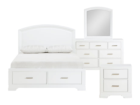 Hudson White 4-Piece Queen Bedroom Set - Ornate Home