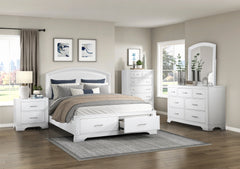 Hudson White 4-Piece Queen Bedroom Set - Ornate Home