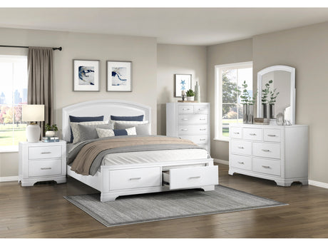 Hudson White 5-Piece Queen Bedroom Set - Ornate Home