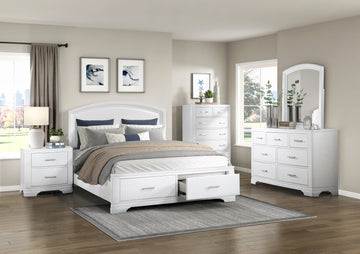 Hudson White Full Platform Bed - Ornate Home