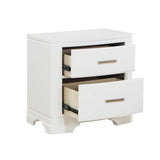 Hudson White Nightstand - Ornate Home