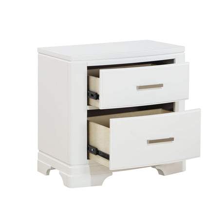 Hudson White Nightstand - Ornate Home
