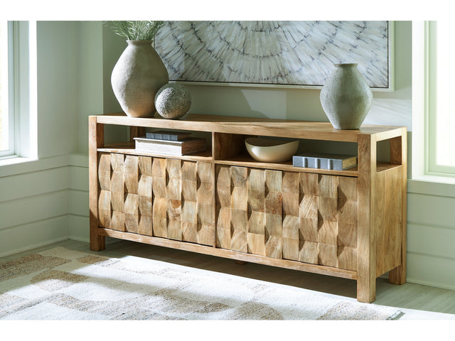 Hudwick Natural Brown Accent Cabinet - Ornate Home