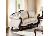 Huelva Beige/Dark Cherry Loveseat - Ornate Home