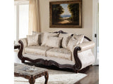 Huelva Beige/Dark Cherry Sofa - Ornate Home