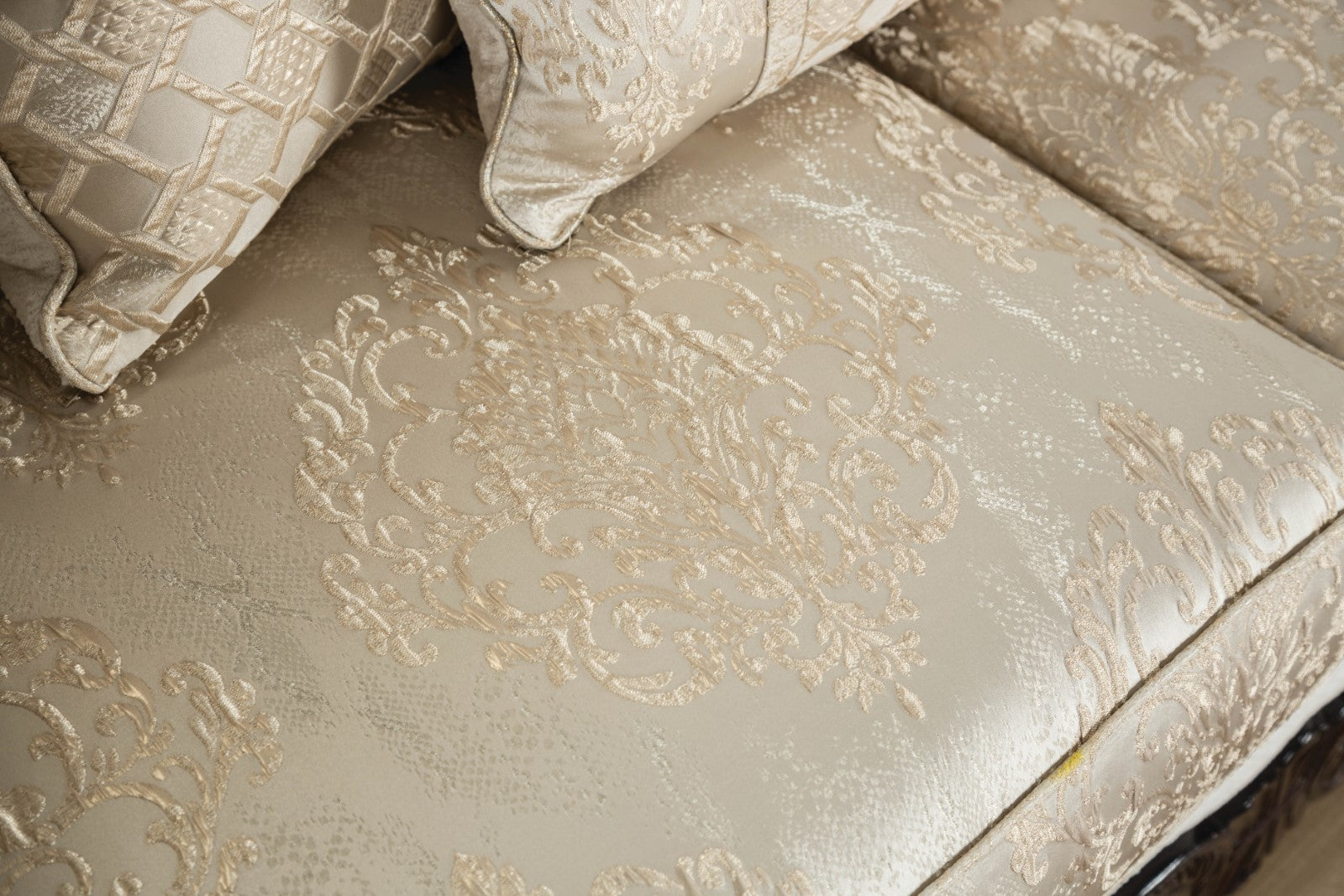 Huelva Beige/Dark Cherry Sofa - Ornate Home