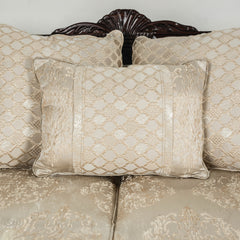 Huelva Beige/Dark Cherry Upholstery Living Room Set - Ornate Home