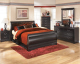 Huey Vineyard Black Full Sleigh Bed & Chest & 2 Nightstands (Online Special Price) - Ornate Home