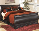 Huey Vineyard Black Full Sleigh Bed & Chest & 2 Nightstands (Online Special Price) - Ornate Home