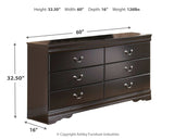 Huey Vineyard Black Full Sleigh Bedroom Set with Dresser, Mirror, Chest and Nightstand - Ornate Home
