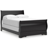 Huey Vineyard Black Full Sleigh Bedroom Set with Dresser (Online Special Price) - Ornate Home