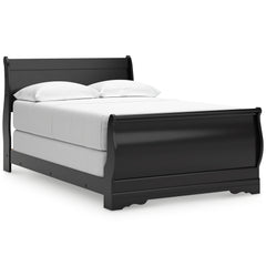 Huey Vineyard Black Full Sleigh Bedroom Set with Dresser - Ornate Home