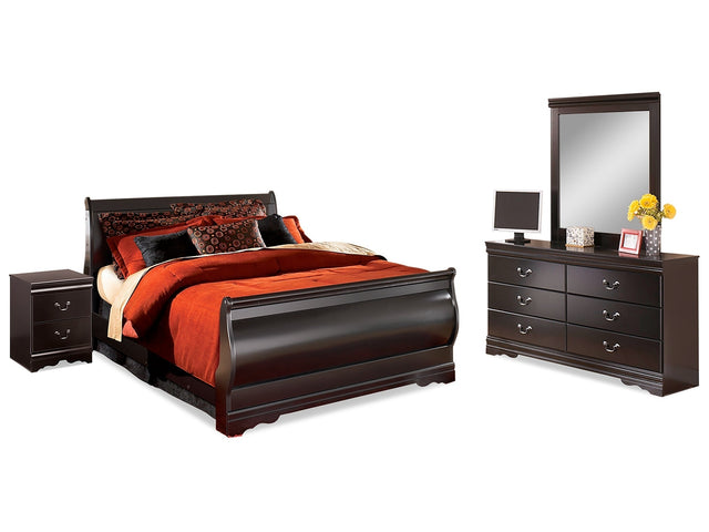Huey Vineyard Black Queen Bedroom Set with Mirrored Dresser and Nightstand (Online Special Price) - Ornate Home