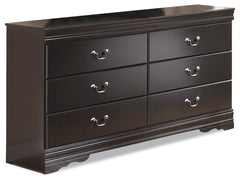 Huey Vineyard Black Queen Sleigh Bed, Dresser and Chest - Ornate Home