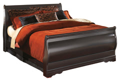 Huey Vineyard Black Queen Sleigh Bed, Dresser and Chest - Ornate Home