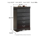 Huey Vineyard Black Queen Sleigh Bedroom Set with Dresser, Mirror, Chest and Nightstand - Ornate Home