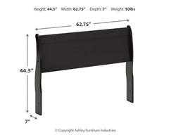 Huey Vineyard Black Queen Sleigh Headboard with Dresser, Mirror and 2 Nightstands - Ornate Home