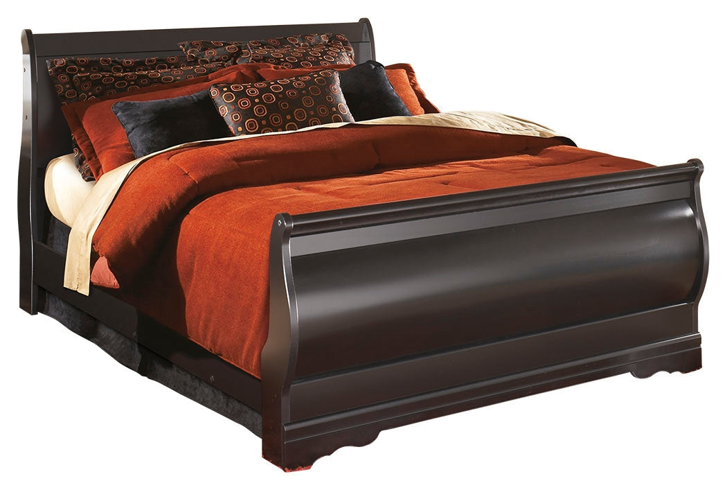 Huey Vineyard Black Queen Sleight Bed & Chest (Online Special Price) - Ornate Home
