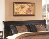 Huey Vineyard Black Queen Sleight Bed & Chest - Ornate Home