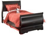 Huey Vineyard Black Twin Sleigh Bedroom Set with Chest (Online Special Price) - Ornate Home