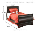 Huey Vineyard Black Twin Sleigh Bedroom Set with Chest of Drawers and Nightstand (Online Special Price) - Ornate Home