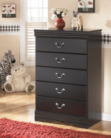 Huey Vineyard Black Full Sleigh Bed & Chest & Nightstand - Ornate Home