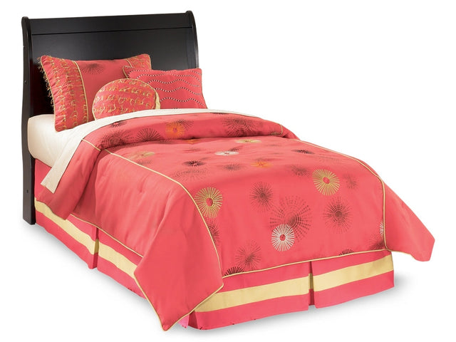 Huey Vineyard Black Twin Sleigh Headboard (Online Special Price) - Ornate Home
