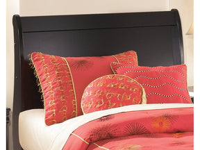 Huey Vineyard Black Twin Sleigh Headboard - Ornate Home