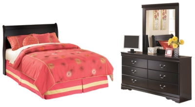 Huey Vineyard Full Sleigh Headboard, Dresser and Mirror (Online Special Price) - Ornate Home