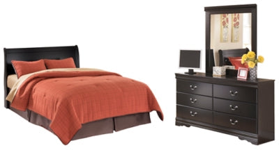 Huey Vineyard Queen Sleigh Headboard, Dresser and Mirror (Online Special Price) - Ornate Home