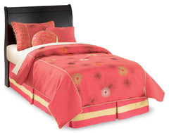 Huey Vineyard  Twin Sleigh Headboard & Dresser & Mirror & 2 Nightstands - Ornate Home