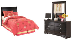 Huey Vineyard Twin Sleigh Headboard, Dresser and Mirror - Ornate Home