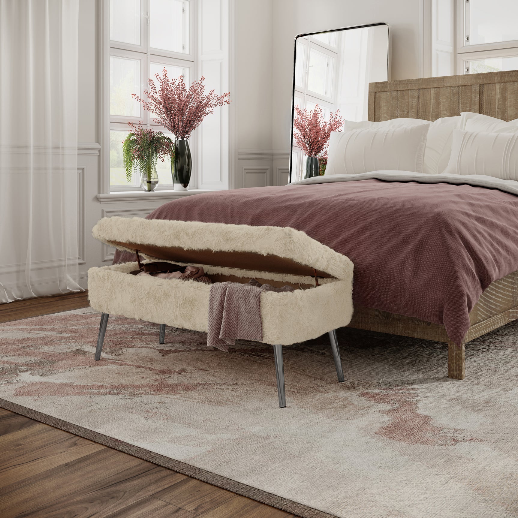 Huggy Sand Storage Bench - Ornate Home