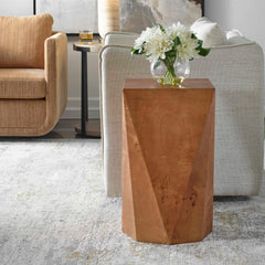 Hughes Woodtone Geometric Accent Table - Ornate Home