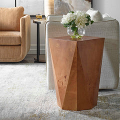 Hughes Woodtone Geometric Accent Table - Ornate Home