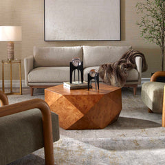 Hughes Woodtone Geometric Coffee Table - Ornate Home