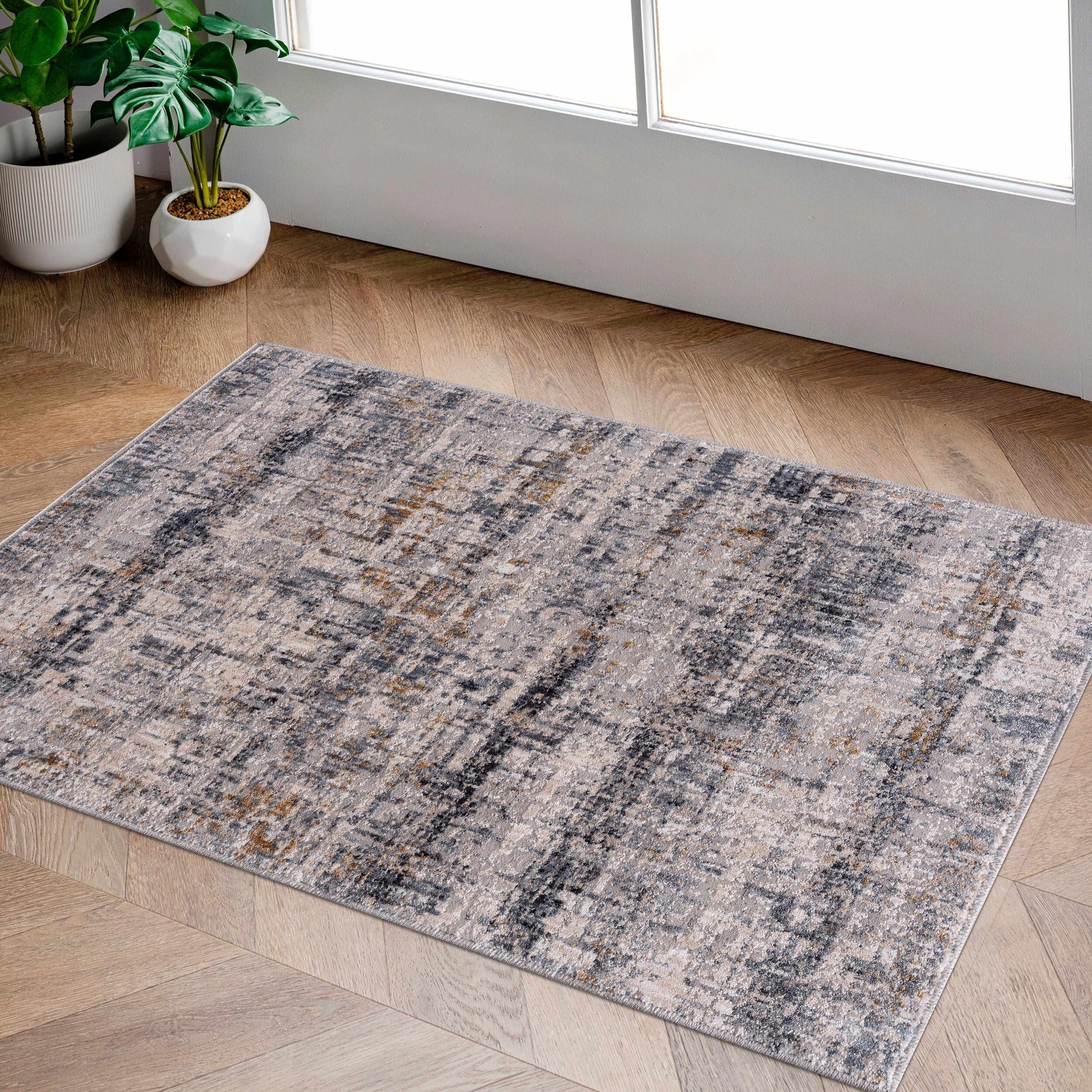 Hughesdale Distorted Lines Luxe Area Rug - Ornate Home