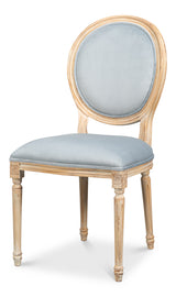 Hugo Antique Oak/Light Blue Oval Side Chair (Set of 2) - Ornate Home