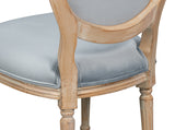 Hugo Antique Oak/Light Blue Oval Side Chair (Set of 2) - Ornate Home
