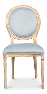 Hugo Antique Oak/Light Blue Oval Side Chair (Set of 2) - Ornate Home