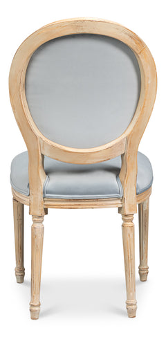 Hugo Antique Oak/Light Blue Oval Side Chair (Set of 2) - Ornate Home