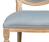 Hugo Antique Oak/Light Blue Oval Side Chair (Set of 2) - Ornate Home