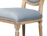 Hugo Antique Oak/Light Blue Oval Side Chair (Set of 2) - Ornate Home