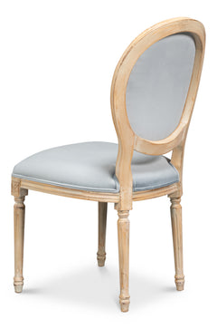 Hugo Antique Oak/Light Blue Oval Side Chair (Set of 2) - Ornate Home