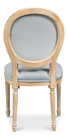 Hugo Antique Oak/Light Blue Oval Side Chair (Set of 2) - Ornate Home