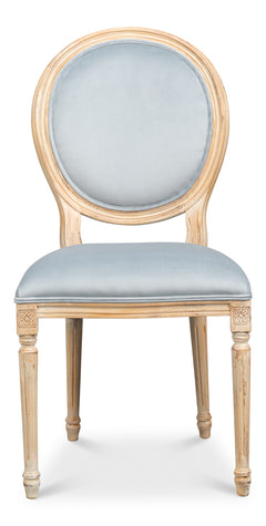 Hugo Antique Oak/Light Blue Oval Side Chair (Set of 2) - Ornate Home