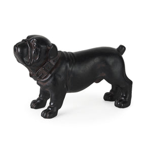 Hugo Black Resin Bulldog - Ornate Home