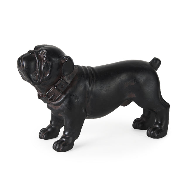 Hugo Black Resin Bulldog - Ornate Home