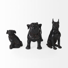 Hugo Black Resin Bulldog - Ornate Home